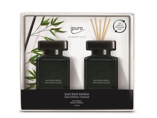 [90131084 1159377] ipuro Duftstäbchen Black Bamboo 2 x 50 ml Set 100 ml