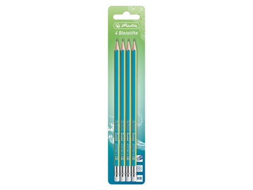 [90131161 1129098] Herlitz Bleistift GREENline Blau-Grün, 4 Stück