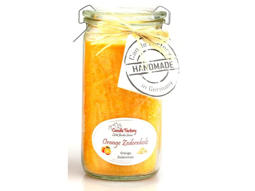 [90131190 1162144] Candle Factory Duftkerze Orange und Zedernholz Mini Jumbo