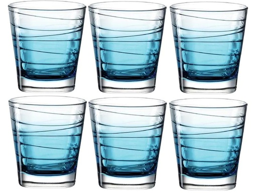 [90131342 1204325] Leonardo Trinkglas Vario Struttura 250 ml, 6 Stück, Blau
