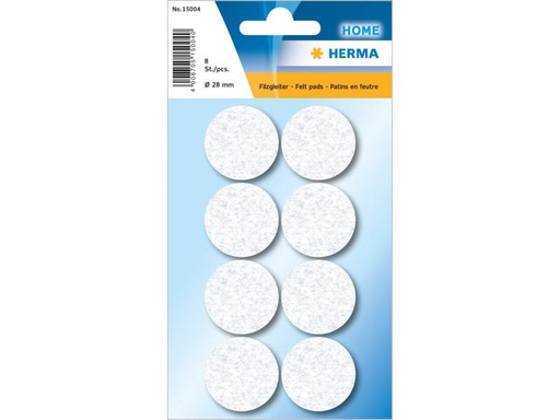 [90131894 1085858] Herma Stickers Filzgleiter Ø 28 mm, Weiss, 8 Stück