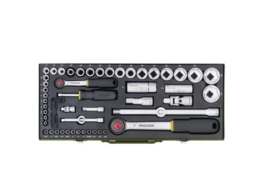 [90131991 718849] Proxxon Industrial Steckschlüssel-Set 1/4 &amp; 1/2 56-teilig