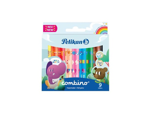 [90132040 1000458] Pelikan Filzstift Combino 9 Stück, Mehrfarbig