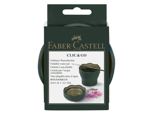 [90132099 924265] Faber-Castell Wasserbecher Clic&amp;Go Grün/Gold