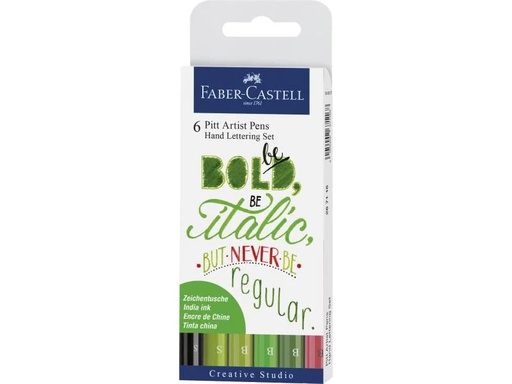 [90132540 656103] Faber-Castell Tuschestift Pitt Artist Pen 6er Etui, Grüntöne