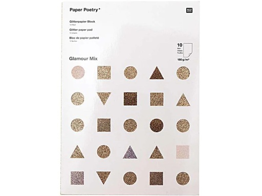[90132772 985868] Rico Design Glitzerpapier Paper Poetry Glamour Mix 10 Blatt