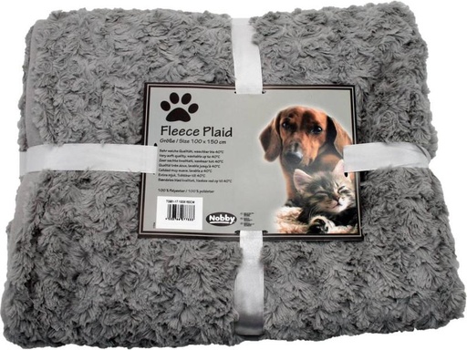 [90132985 615465] Nobby Hunde-Fleecedecke SuperSoft hellgrau, 100 x 150 cm