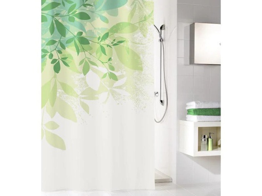 [90133584 838380] Kleine Wolke Duschvorhang Floresta 180 x 200 cm , Grün/Weiss