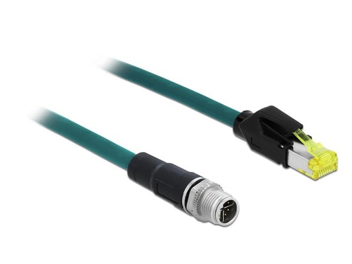 [90133751 978009] Delock Patchkabel RJ-45-M12 Cat 6A, S/FTP, 1 m, Blau