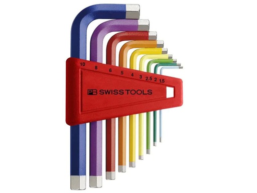 [90134020 451697] PB Swiss Tools Winkelschlüssel-Set Rainbow 1.5-10 mm Innensechskant