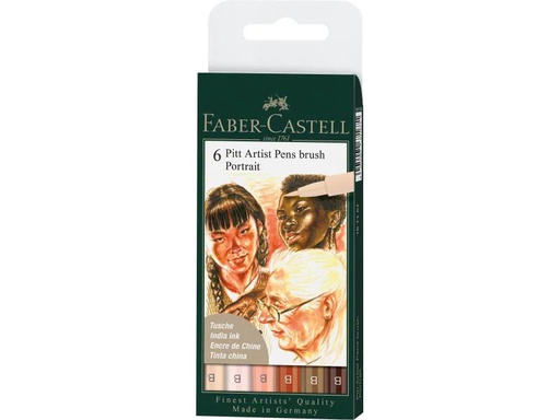 [90134286 1051878] Faber-Castell Tuschestift Pitt Artist Pen Portrait 6er Etui