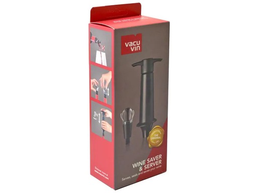 [90134440 1076171] Vacuvin Vakuumpumpe Wine Server + 1 Ausgiesser Verschluss Schwarz