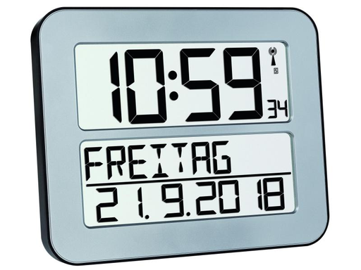 [90134442 995493] TFA Dostmann Funk-Wanduhr Timeline Max Silber