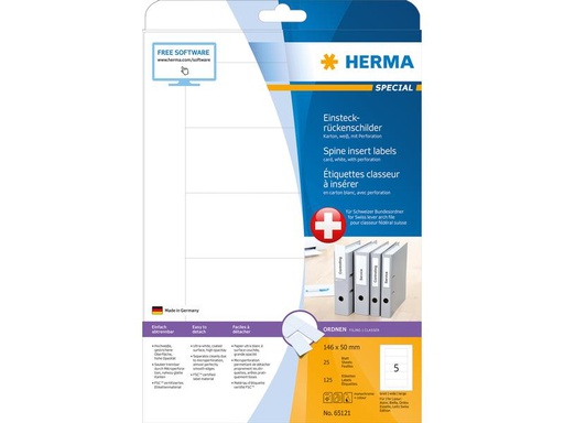 [90013429 1132572] HERMA Rückenschilder 125 Etiketten à 25 Blatt