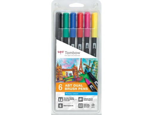 [90013436 577610] Tombow ABT 6 Stück, Grundtöne