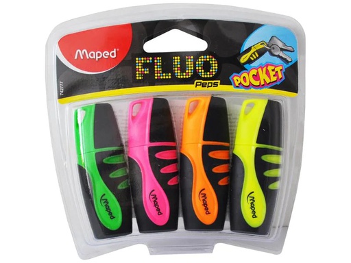 [90135463 1108861] maped Textmarker Fluo Peps Pocket Mini, 4 Stück