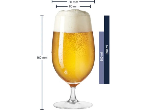 [90135606 552343] Leonardo Bierglas Daily 280 ml, 6 Stück, Transparent