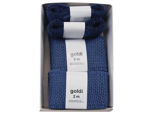 [90135726 641044] GOLDINA Juteband 6 cm x 2 m, Dunkelblau, 1 Stück