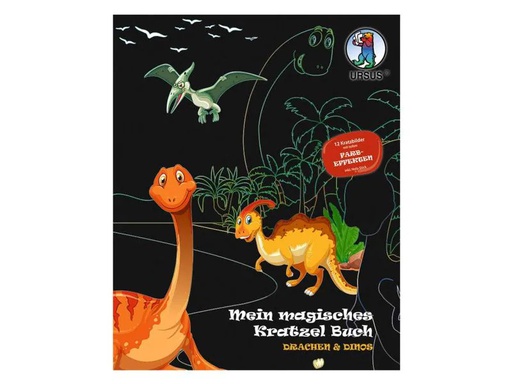 [90136039 1041345] URSUS Bastelset Kratzbilder Drachen und Dinos