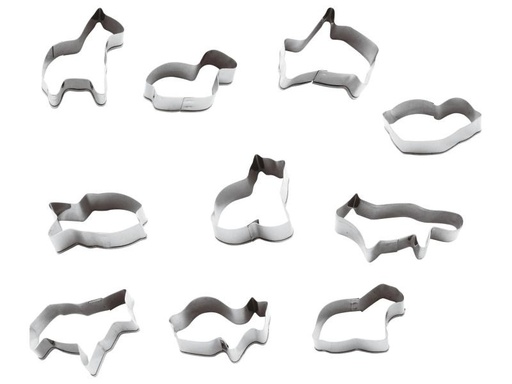 [90136077 908817] Paderno Guetzli-Ausstecher-Set 2 cm x 10 cm 10 Stück, Tiere