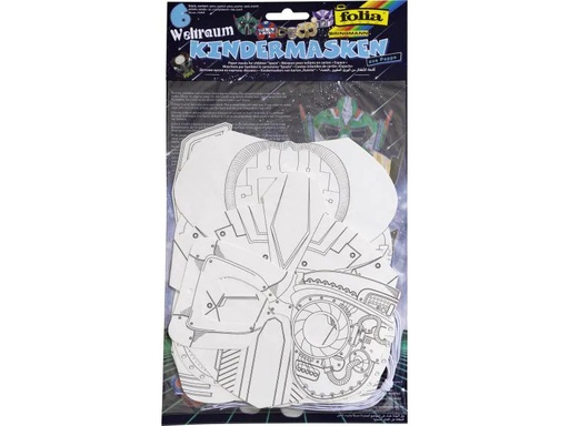 [90136156 982686] Folia Bastelset Kindermaske Weltraum, 6 Stück