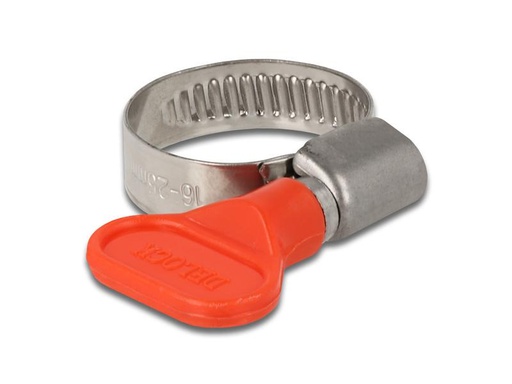 [90136186 1192204] Delock Schlauchschellen-Set 16-25 mm, Rot 10 Stück