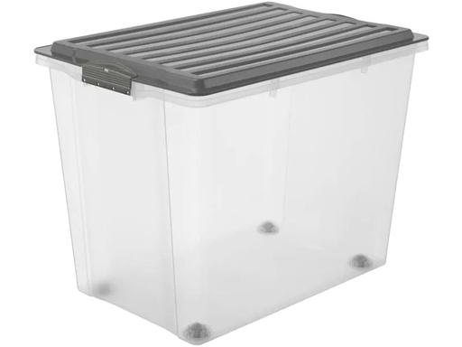 [90136388 519145] Rotho Aufbewahrungsbox COMPACT A3 mit Rollen/70 l