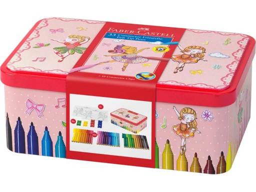[90136426 847365] Faber-Castell Filzstift Connector 33er Metallbox «Ballerina»