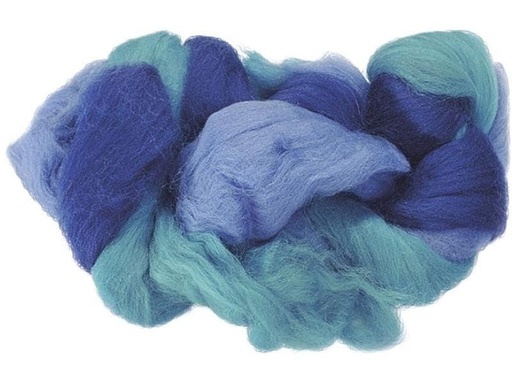 [90136471 1101974] Heyda Filzwolle 3-Strang-Mix 50 g, Blau/Türkis