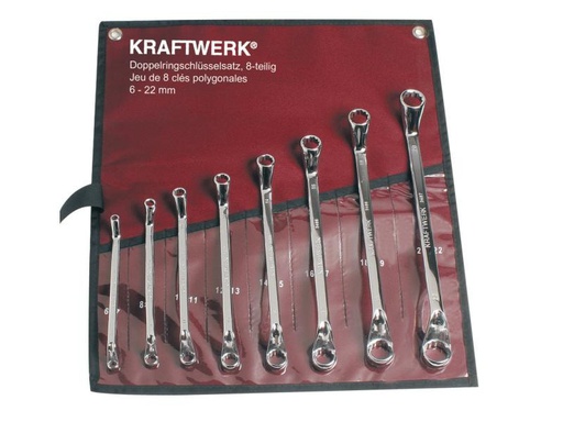 [90013631 263184] Kraftwerk Doppelringschlüssel-Set voll poliert 8-teilig