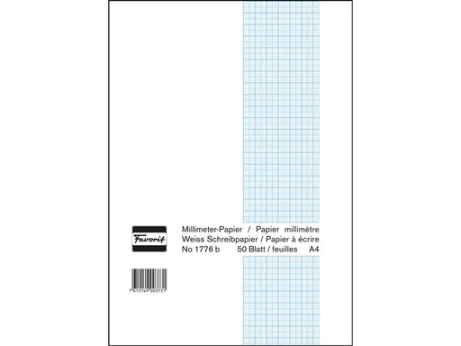 [90001343 1211632] Favorit Notizblock 21 x 29.7 cm, 50 Blatt, Weiss/Blau