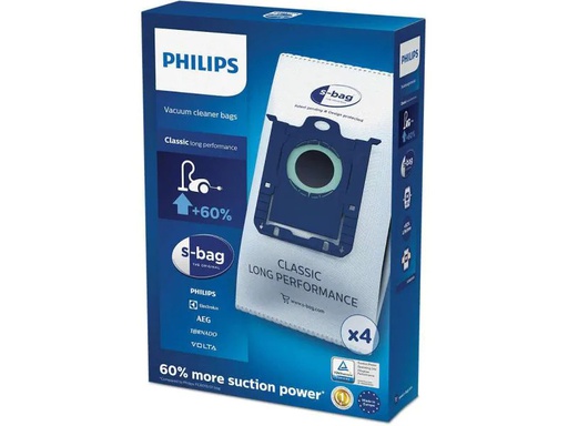 [90136945 218013] Philips Staubfilterbeutel s-Bag FC8021/03 4 Stück