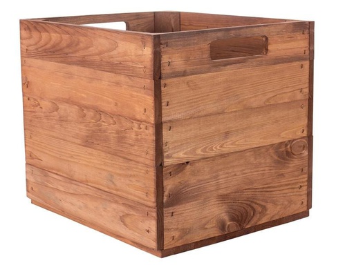 [90137284 1082394] Holz Zollhaus Aufbewahrungskiste Vintage 33 x 38 cm, Braun