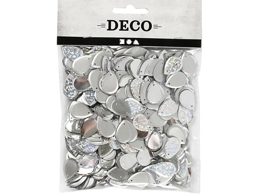 [90137344 1103958] Creativ Company Pailletten 14 x 19 mm, 50 g, Silber