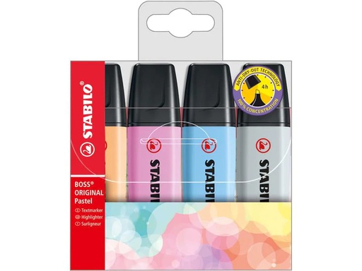 [90137425 1177846] STABILO Textmarker Boss Pastell 4 Stück