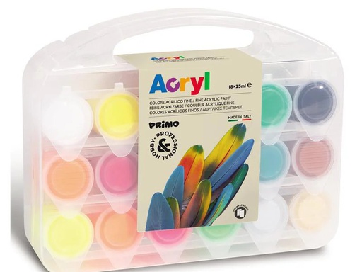 [90137511 1058359] Primo Acrylfarbe 18 x 25 ml , Mehrfarbig