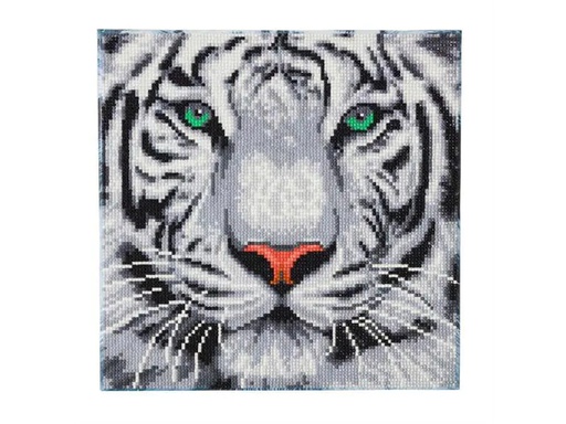 [90137542 1140299] CRAFT Buddy Bastelset Crystal Art Kit White Tiger 30 x 30 cm