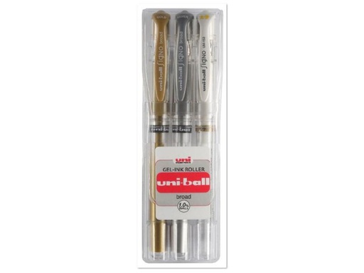 [90137826 780030] Uni Gelschreiber Uniball Signo Broad 1 mm 3 Stück im Etui