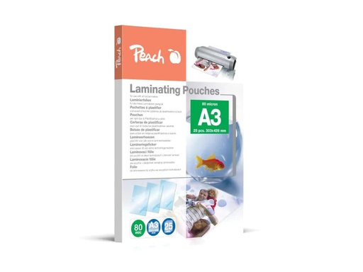 [90138030 228457] Peach Laminierfolie A3, , 25 Stück, Glänzend