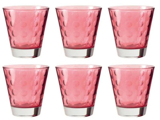 [90138132 430513] Leonardo Trinkglas Optic 215 ml, 6 Stück, Rot