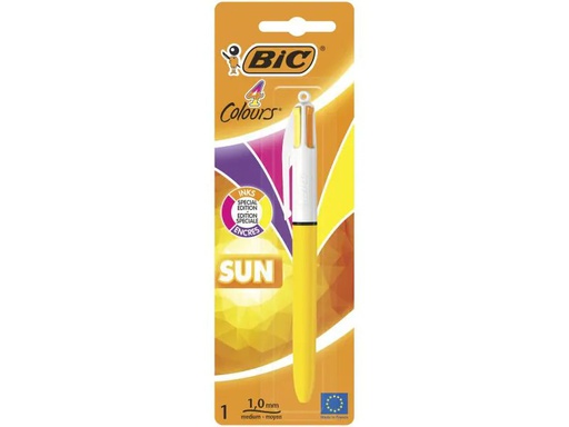 [90138187 912322] BIC Mehrfarbenkugelschreiber 4 Colours Sun 0.4 mm, Gelb