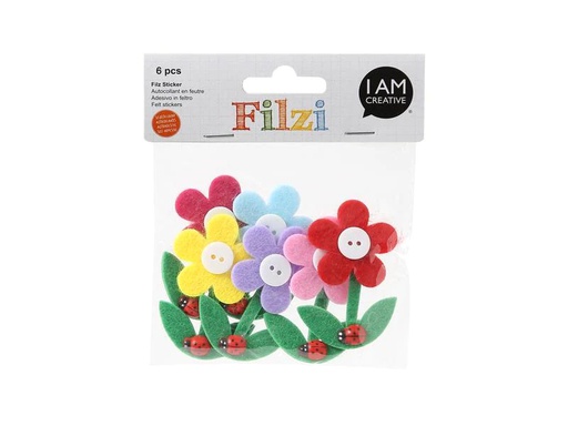 [90138210 1121141] I AM CREATIVE Motivsticker FILZI Blume 6 Stück
