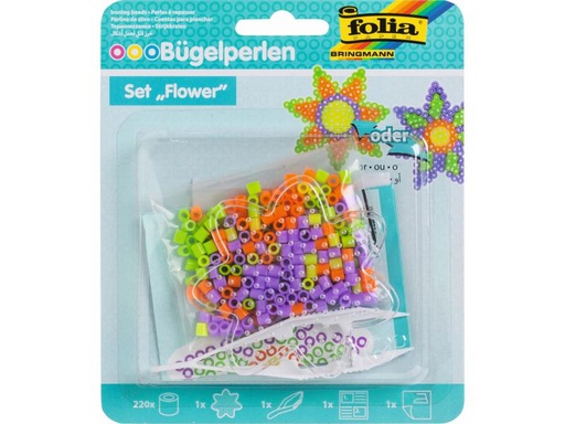 [90138539 1094699] Folia Bügelperlen-Set Flower Mehrfarbig