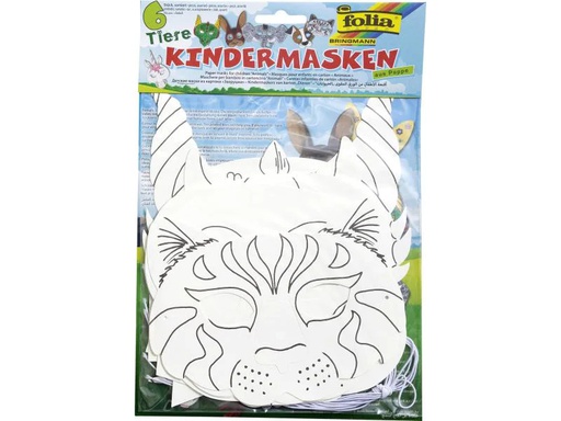 [90138804 982684] Folia Bastelset Kindermaske sortiert, 6 Stück