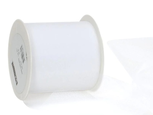 [90139628 1122554] Spyk Geschenkband Torino Tulle 100 mm x 50 m, Weiss