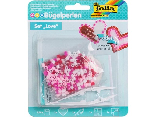 [90139823 1094698] Folia Bügelperlen-Set Love Mehrfarbig