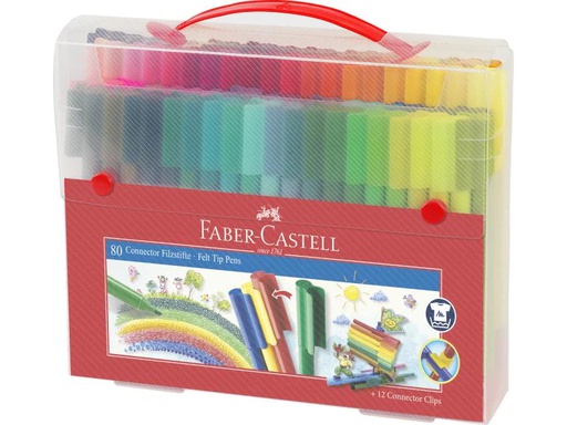 [90140107 734983] Faber-Castell Filzstift Connector 80-teilig, Mehrfarbig