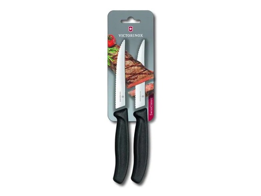[90140758 230430] Victorinox Steakmesser Swisss Classic Gourmet Mittel, 2 Stück, Schwarz