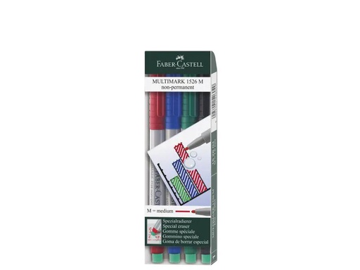 [90141655 847360] Faber-Castell Folienstift Multimark M 4er-Set, wasserlöslich