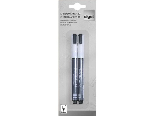 [90141803 295403] Sigel Kreidemarker 20 Rundspitze, Weiss